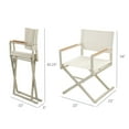 thumbnail image 3 of Grand Patio 22" Extra-Wide 2-Pack Directors Chairs, Foldable, Steel Frame, UV-Resistant Mesh, Wood Grain Armrests, Indoor/Outdoor, Beige, 3 of 8