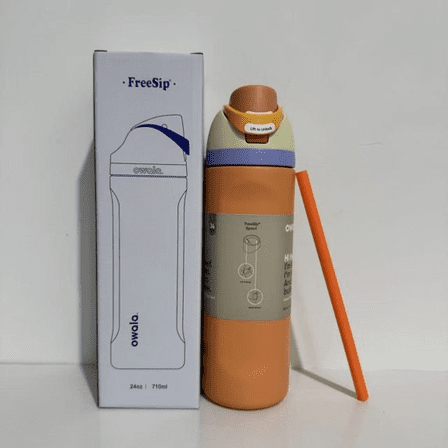 Owala FreeSip Stainless Steel Water Bottle, 24oz, orange