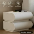 thumbnail image 7 of Nightstand with with 2 Drawer, Bedside Table with Microfibre Leather, Fashion Night Stand for Bedroom, No Assembly Required-White, 7 of 7