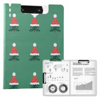 FORMRS A4 Clipboard Folder with Pen Holder Horizontal Foldable School Office Binder, Christmas Trees