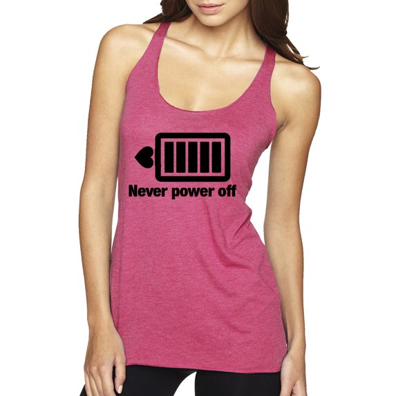 Cute Heart Never Power off Love Couple Gift Valentine's Day Tri-Blend Racerback Tank Top, Vintage Pink, X-Large