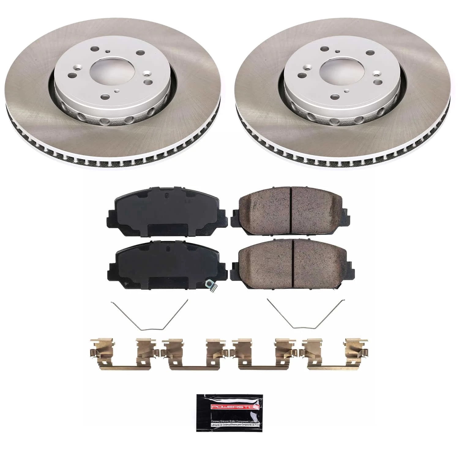 PowerStop Front Semi-Coated Rotor and Low-Dust Ceramic Brake Pad Kit SC6940