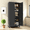 Black, variant on Barara King Sideboard Buffet Cabinet, Hutch Storage Cabinet Buffet,71'' 2 Shapely Doors Cabinet, Storage Cabinet with Doors and Adjustable Shelves(White)