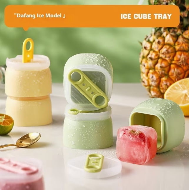 Silicone Square Ice Cube Tray - Easy Release, Large Capacity Ice Maker for Whiskey, Cocktails, and Snow Cones, Stackable & Dishwasher Safe