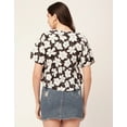 thumbnail image 2 of Moomaya Printed Peplum Top For Women Peter Pan Collar Flutter Sleeves Summer Top, 2 of 8