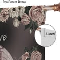 thumbnail image 6 of Black Floral Bible Verse Quotes Curtain Vintage Dark Rose Window Treatment Christian Scripture Boho Victorian Flowers Butterfly Drapes for Women Bedroom Living Room W42xL54in, 6 of 6