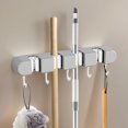 thumbnail image 2 of Soporte Multifuncional para Fregona para Muebles (gris) 4 Clips 5 Ganchos, 2 of 9