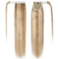 thumbnail image 2 of SEGO Clip in Hair Extensions Human Hair 100% Remy Human Hair Wrap Around Ponytail Extension Thick Long Straight Hairpiece with Comb Magic Paste Pony Tail, 2 of 7