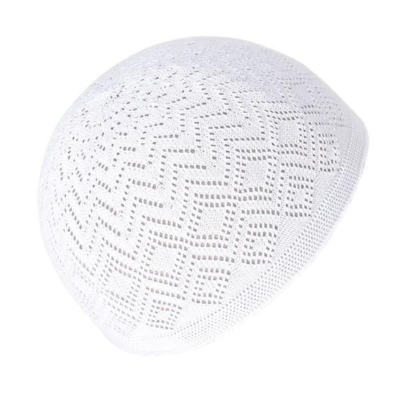 Hollow out Knit Kufi for Adult Teens Muslims Breathable Casual Hat Handmade Hollow out Pray Keep Traditional Pray Hat