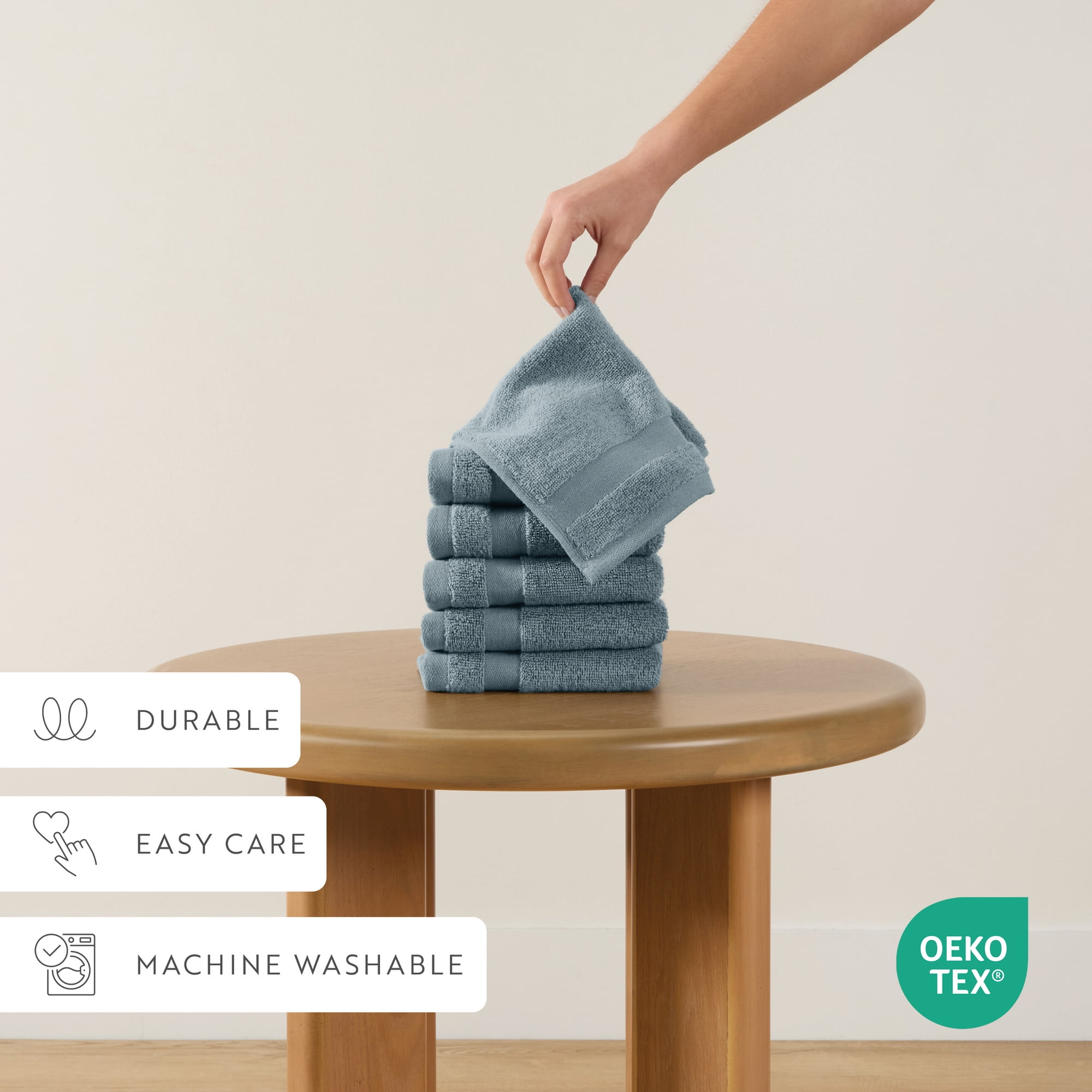 Hotel-Quality Bath, Hand and Wash Towel Sets - 100% Ring Spun Cotton, Ultra Plush, Absorbent