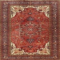 thumbnail image 1 of Ahgly Company Machine Washable Indoor Square Traditional Orange Salmon Pink Area Rugs, 5' Square, 1 of 7
