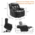 thumbnail image 3 of Dual Motor Large Power Lift Recliner Chair with Massage and Heating,Infinite Position,Real Leather, 3 of 11