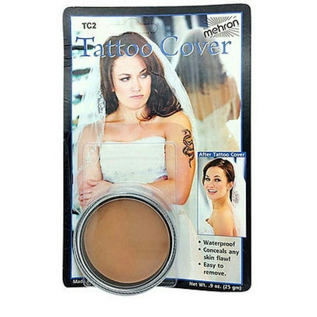 - Mehron Tattoo Cover Makeup Light/Medium Color TC2 Cake Water Colored Face Body