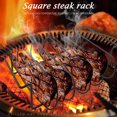 thumbnail image 2 of VALINK Non-Stick BBQ Rib Rack Multifunctional Wrought Iron Square Steak Grill for Camping Picnic Courtyard, 2 of 6