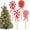 Red White-C, variant on Christmas Candy Ornament Set Tutuviw 36 Pcs Plastic Peppermint Candy Cane Decorations Christmas Lollipop Wood Ornament Xmas Hanging Lollipop Pattern Decorations with Rope (Red White)
