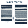thumbnail image 4 of Luxury Chenille Bathroom Rug Mat，2 PCS Extra Soft Thick Absorbent Shaggy Bath Rugs, Non-Slip Machine Wash Dry Plush Bath Mats for Bathroom, Shower, and Tub, 20" x 32" Plus 16" x 24", Navy, 4 of 6