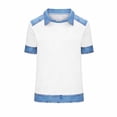 thumbnail image 3 of Nuoqisi Chemise Surdimensionnée pour Femmes Confortable Printemps Été Mode Décontractée Polo en Denim Tunique Chandail Col Rond à Col Manches Courtes Hauts, 3 of 5