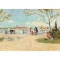thumbnail image 2 of Heinrich Rasch 18x14 Gold Ornate Wood Frame and Double Matted Museum Art Print Titled - Venetian Scene, 2 of 4