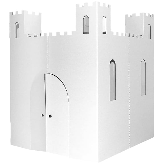Easy Playhouse Blank Castle - Kids Art & Craft for Indoor & Outdoor Fun, Color, Draw, Doodle on this Blank Canvas–Decorate & Personalize a Cardboard Fort, 32" X 32" X 43. 5" -Age 3 