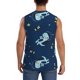 thumbnail image 4 of Balery Space Dinosaur Camisetas sin mangas para hombre, absorbe la humedad y protege contra el mal olor.-Medium, 4 of 7