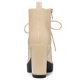 thumbnail image 3 of Unique Bargains Women's Round Toe Block High Heel Lace Up Platform Boots, 3 of 6