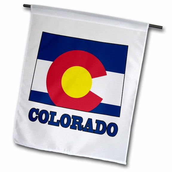 3dRose, Colorado state flag in the outline map and letters of Colorado, 12 x 18 inch Garden Flag