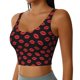 thumbnail image 2 of Balery Sexy Red Lips Kiss Sujetadores deportivos con espalda cruzada para mujer, acolchados, sin costuras, de alto impacto, ideales para yoga, gimnasio, entrenamiento y fitness.-, 2 of 8
