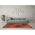 thumbnail image 3 of Ahgly Company Indoor Round Abstract Orange Modern Area Rugs, 3' Round, 3 of 4