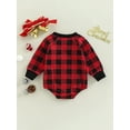 thumbnail image 4 of Bagilaanoe Newborn Baby Girl Boy Christmas Romper Sweatshirt Long Sleeve Bodysuit Elk/Santa Claus Print Pullover 3M 6M 12M 18M Infant Fall Tee Tops, 4 of 9