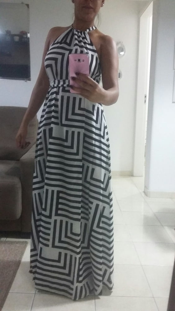 Women Casual Slim Black White Striped 