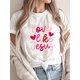 thumbnail image 1 of Women's Casual Crew Neck T-Shirt with "Love Like Jesus" Print, 100% Polyester Knit Fabric, Regular Length, All-Season Comfort - Valentine's Day Apparel Tee For Adult, Men, Women, Teen, Teenager, Adol, 1 of 8