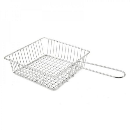 

Overfox Mini French Fry Chips Baskets Net Stainless Steel Square French Fry Basket Holder Suitable for Chips Onion Rings Chicken Wings Silver