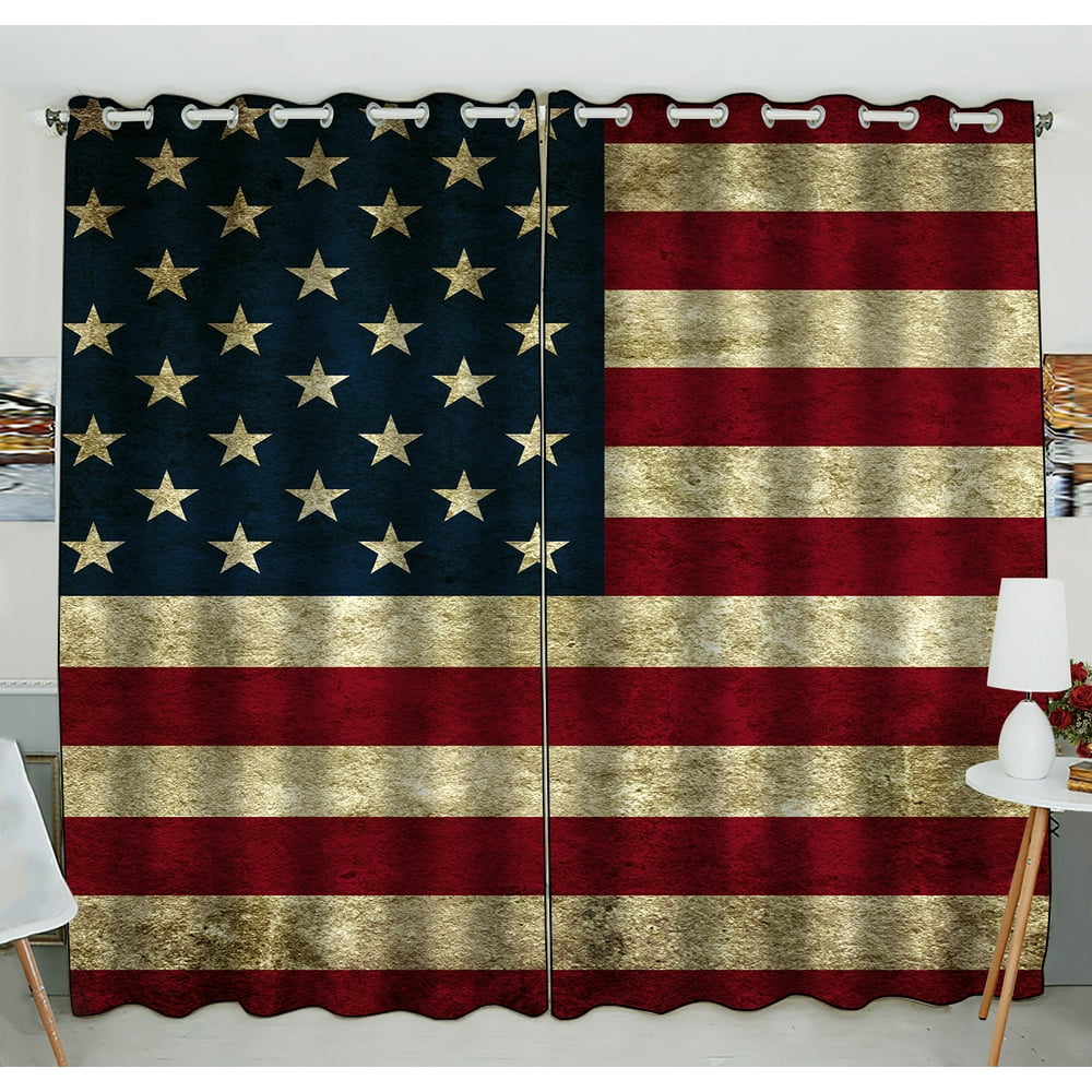 Gckg American Flag Window Curtain,American Flag Grommet Blackout