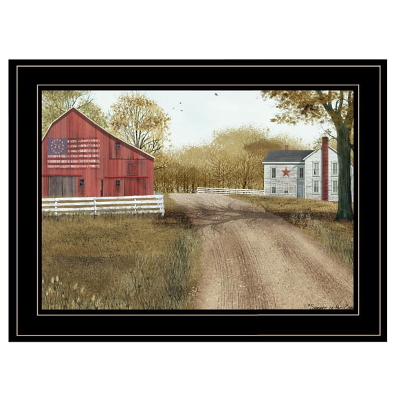 Trendy Decor4U "Summer in the Country" by Billy Jacobs, Ready to Hang Framed Print, Black Frame