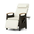 thumbnail image 2 of Costway 1 PCS Fauteuil Inclinable de Patio en Osier avec Dossier et Repose-Pieds Réglables Table d'Appoint Rabattable Blanc, 2 of 9