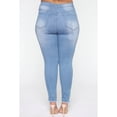 thumbnail image 5 of FASHIONWT Women Plus Size Mid Rise Skinny Jeans Classic Ripped Burr Denim Pants, 5 of 5