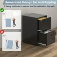 thumbnail image 5 of 2 Drawer File Cabinet with Lock, Metal File Cabinets for Home Office, Under Desk Storage, Printer Stand, Office File Cabinets for Letters and File Boxes, Assembly Required, Black, 5 of 16