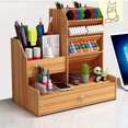 thumbnail image 1 of Portalápices oblicuo de madera, caja de almacenamiento de papelería, caja de acabado para escritorio de oficina, adornos para dormitorio de estudiantes, portalápices de almacenamiento, 1 of 5
