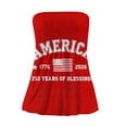 thumbnail image 5 of Womens Tube Tops Strapless Bandeau Tops Backless Sexy Tank Tops Smocked Ruffled Backless Tanks American Flag Shirt Cute Summer Style Pink XXL, 5 of 5