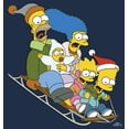 thumbnail image 2 of Men's The Simpsons Distressed Family Gone Sledding Long Sleeve Shirt Navy Blue Large, 2 of 4