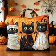 thumbnail image 4 of Halloween Quilted Tote Bag,Halloween Cat Quilted Tote Bag Reusable Shopping Tote Large Capacity Trick or Treat Bag Fall Cat Lover Gift for Women Daily Commute Shoulder Strap Handbag, 4 of 6