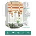 thumbnail image 2 of Brown Orange Tie Up Curtains for Windows 54 Inch Length Balloon Curtains Kitchen Adjustable Balloon Window Shade Farmhouse Abstract Ombre Striped Texture Tie Up Bathroom Curtain Window 42"x54", 2 of 6