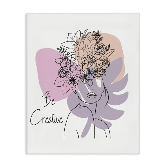 Stupell Industries Be Creative Portrait Typography Painting Gallery Wrapped Canvas Art Print Wall Art, 16 x 20