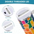 thumbnail image 3 of Yayeee 40oz Stainless Steel Tumbler with Straw and Handle Double-Wall Insulated Travel Water Bottle, Art Map, 3 of 8
