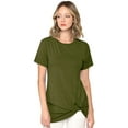 thumbnail image 3 of Made by Johnny Women's Casual Shirts Twist Knot Tunics Tops S OLIVE, 3 of 6