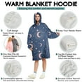 thumbnail image 5 of Wearable Oversized Blanket,Blue Pink Moon Star Planet Pattern Wearable Blanket Hoodie for Adults,Cozy Hooded Blankets with Super Pockets,Super Warm Fuzzy Pullover for Women & Men, 5 of 6