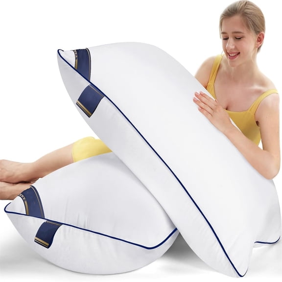Supportive Firm Bed Pillows for Sleeping- King Size, Set of 2, Cooling Hotel Quality with Premium Soft Down Alternative Fill for Back, Stomach or Side Sleepers, 20''x34''