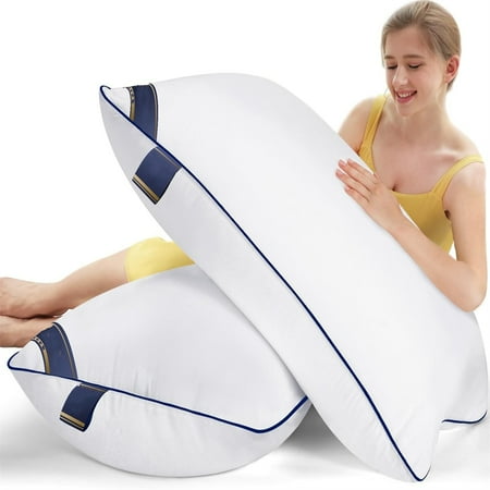 Supportive Firm Bed Pillows for Sleeping- King Size, Set of 2, Cooling Hotel Quality with Premium Soft Down Alternative Fill for Back, Stomach or Side Sleepers, 20''x34''