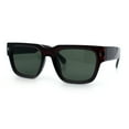 thumbnail image 4 of Retro Gentlemanly Hipster Thick Horn Rim Rectangular Sunglasses Brown - Green, 4 of 8
