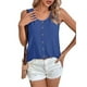 thumbnail image 5 of Camisas de otoño,Blusa informal de poliéster con cuello redondo y botones huecos para mujer, color liso, de largo regular, para uso doméstico y laboral, sopatenor, 5 of 8